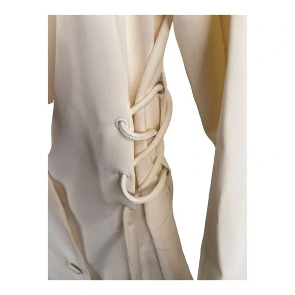 NWT NBD Brave Wrap Blazer Dress Lace Up Side White Size Medium